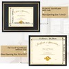 Hodeframe 11x14 Document Frame with (Black/Gold) Double Mat or 8x10