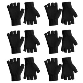 NZKNP Winter Warm Knitted Fingerless Gloves for Women & Men - Half Finger Gloves with Finger Holes for Cold Weather