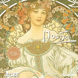 N NEUMANNVERLAGE - Mucha 2025 Brochure Calendar, 30 x 30 cm, Wall Calendar with Pictures of Alfons Mucha, Moon Phases, Plenty of Space for Notes and International Holidays / Calendar