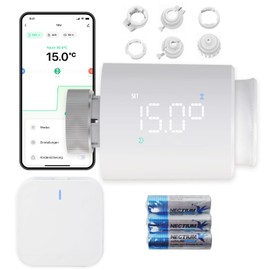 EZAIoT Smart Radiator Thermostat - TRV Zigbee Tuya Kit with Gateway/Hub for Programmable App Function for Home Heating Control - Compatible with Smart Life-EZ-ZB2W-G01