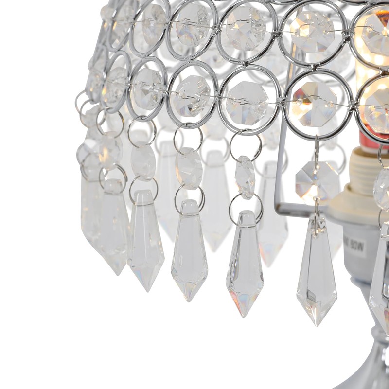 WUSILILU Crystal Table Lamp, E26 Modern Touch Bedside Desk Lamp