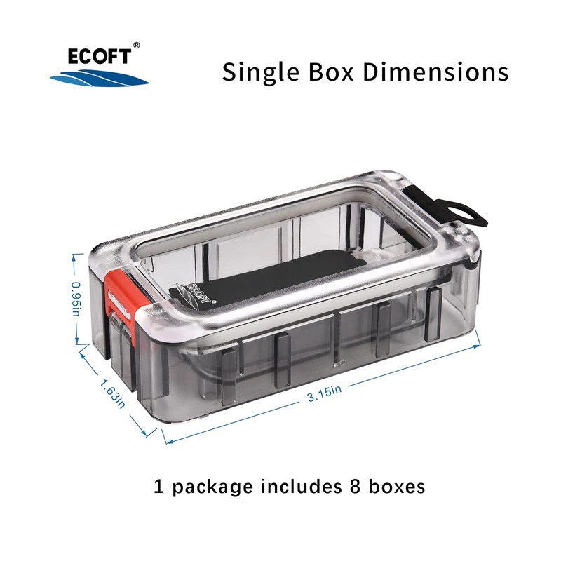 ECOFT Small Tackle Box 8pcs Removable Freely Assemble Fishing Tackle