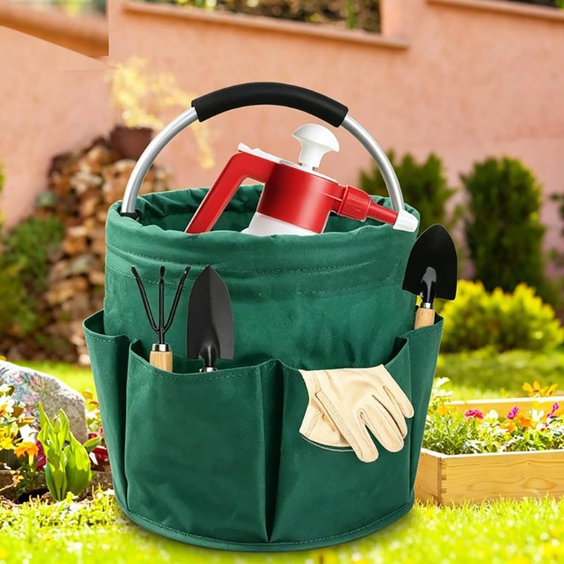 Cleaning Caddy with Handle,Cleaning Supplies 17L Foldable Storage Basket