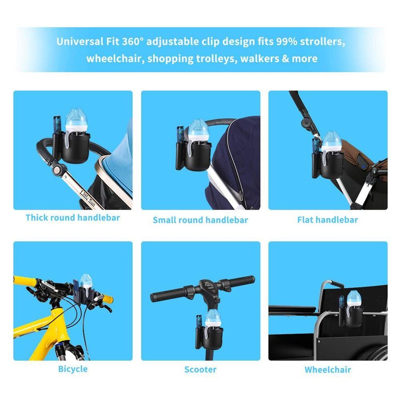 Wheelchair Cup Holder with Phone Holder 2 in 1 Walker