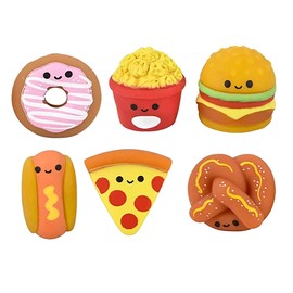 Set of 6 Cute Junk Fast Food Mochi Squishy Snacks - Kawaii - Cute Individually Wrapped Toys - Sensory, Stress, Fidget Party Favor Toy (Set of 6 Random Foods)