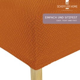 Scheffler Home Stretch Luna Long Chair Covers, Set of 2, Orange-Terra, Elastic Flannel Chair Covers, Swing Chairs, Stretch Cover, Chair Throw as Elegant Protective Cover