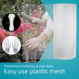 Pet & Garden Safeguard - 15.7IN x 49.2FT Roll - White Plastic Netting, Multi-Use Decorative Fence for Poultry, Dogs, Rabbits,Chicken and Snake Barrier