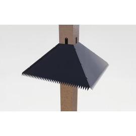 17 Inch Galvanized Steel Squirrel Baffle with Spiked Bottom - Squirrels Baffle for Bird Feeder Pole,Fits 4 Inch Wooden Posts - Squirrel & Raccoon Proof Guard for Bird Feeder Pole Mount