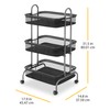 Whitmor Storage Cart Metal 3 Tier Rolling Cart with Wheels,