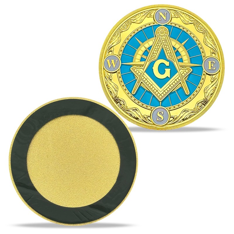 Masonic Car Emblem Freemason Metal Auto Decal (Compass & Square