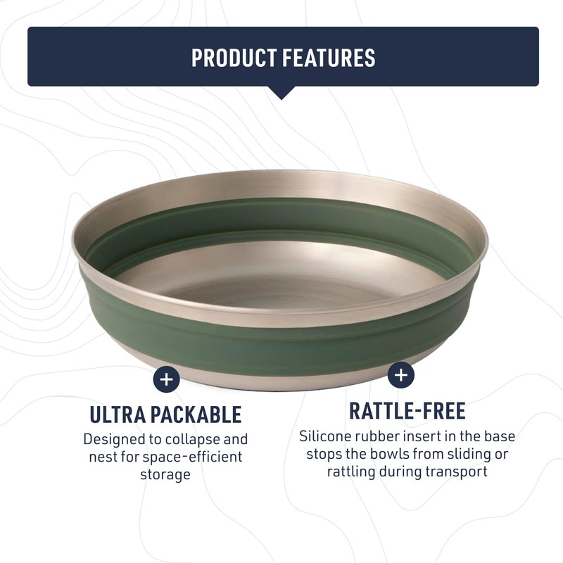 Sea to Summit Detour Stainless Steel Collapsible Bowl, Medium (22