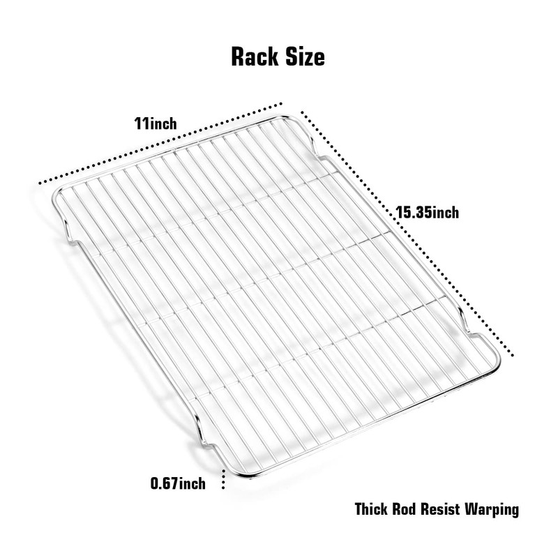 Wildone Baking Sheet & Rack Set [2 Sheets + 2