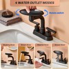 Matte Black Bathroom Sink Faucet，Modern 3 Hole Bathroom Faucet 2