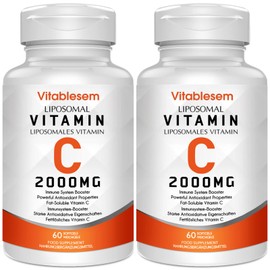 Vitablesem Liposomal vitamin C capsules 2000 mg (2 pack) - highly effective, gluten-free and ascorbic acid - antioxidant supplement to support the immune system - without additives