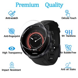 KELOLIN Tempered Glass Screen Protector For SUUNTO 9/SUUNTO 9 BARO 50MM - Anti-Scratch, Anti-Glare, Anti-Fingerprint [4 Pack] HD Screen Protector Compatible with SUUNTO 9/SUUNTO 9 BARO 50MM