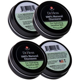 Dr Hess 100% Natural Sensitive Skin Ointment, All-Purpose Ointment with Soybean Oil, Cocoa Butter, Shea Butter & Aloe Vera, Moisturizer Cream for Face & Body, Cracked Heels, 1.4 oz 4 Pack