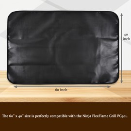 Sipnore 60" x 40" Under Grill Mat – Fireproof, Waterproof & Oil-Proof BBQ Deck Protector – Double-Sided Grill Pad for Outdoor Grills – Compatible with Ninja FlexFlame PG301