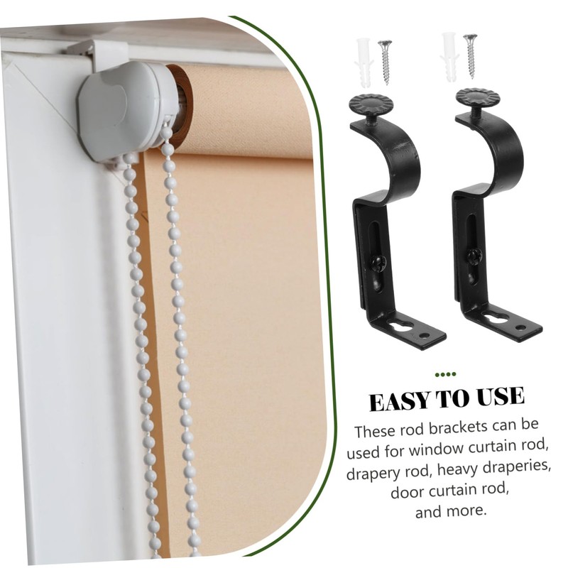 TEHAUX 2pcs Curtain Installation Code Set Curtain Rod Bracket Attachment