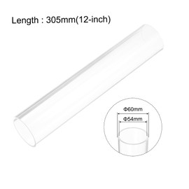 sourcing map Clear Rigid Acrylic Pipe 54mm ID x 60mm OD x 305mm Round Tube Tubing