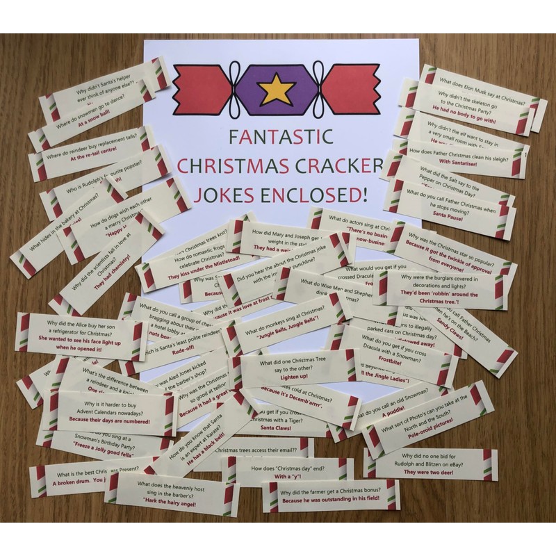 Christmas Cracker Jokes (pre-cut with no repeated jokes) (XL Pack