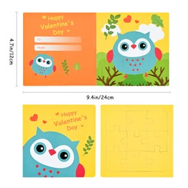 POPGIFTU Valentines Day Puzzle Cards for Kids, 9 Kinds 27 Pack Animal Cute Puzzle Cards for Valentine's Classroom Exchange Cards,Kindergarten Valentine Party Favors School Classroom Prizes