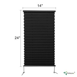 Dulepax RV Blinds - Pleated Shades, 14" W x 24" L Black RV Window Shades for Camper, Travel Trailers, Motorhome's Window