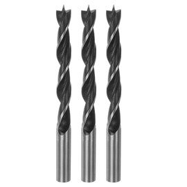 sourcing map 3pcs Brad Point Drill Bits 9.5mm(3/8") Dia Straight Round Shank Drill Metric Brad Point 3.35" Drilling Depth Spiral Twist Drill Bits for Carpenter Woodworking Plastic Rubber