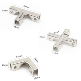 Hoopever Glass Clamp 2 Pieces Stainless Steel Glass Connector L Shape 5-10mm Thickness Silver