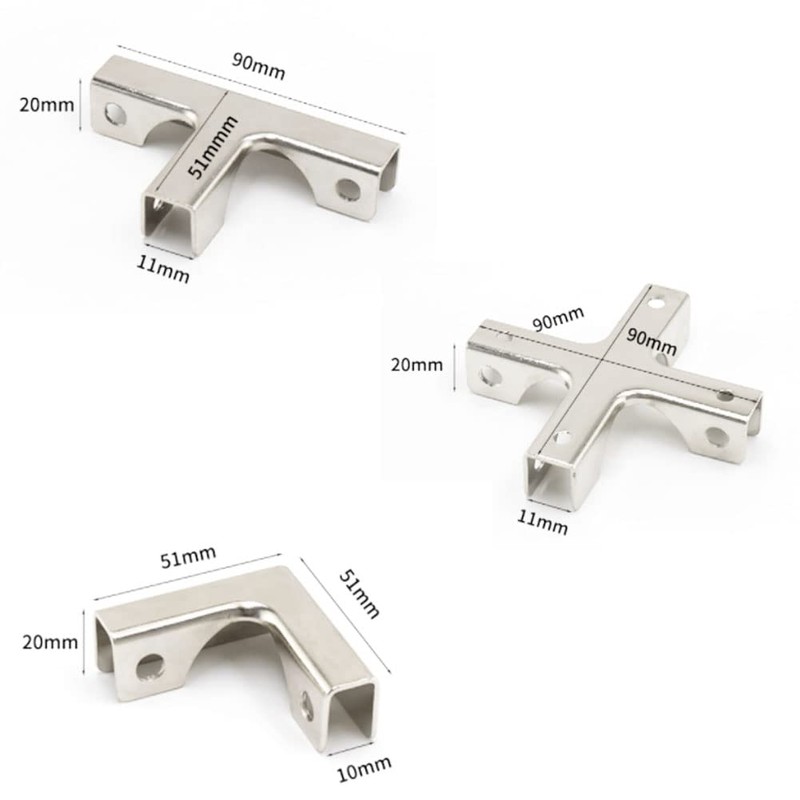 Hoopever Glass Clamp 2 Pieces Stainless Steel Glass Connector L