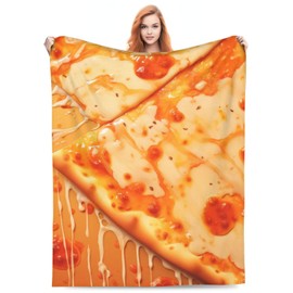 Cheese Pizza Blanket Gifts for Kids Adult Soft Flannel Lightweight Pizzas Food Throw Blankets for Bed Home Living Room Sofa Decor 50"x60"
