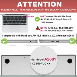 QCzyc World Map Compatible with MacBook Air 13.6 inch Case 2022-2024 Release A2681 M2 A3113 M3 Chip Plastic Laptop Shell w/Mac OS Keyboard Sticker & Keyboard Cover (Map)