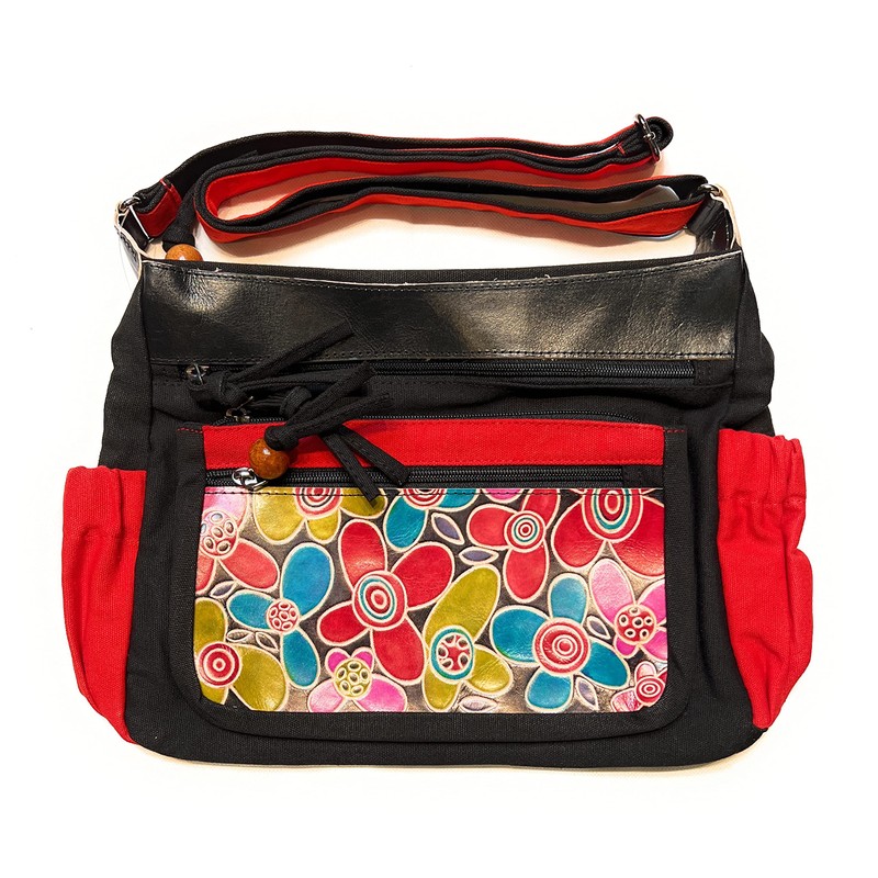Masha Bag Indian Cotton and Leather Shoulder Bag for Women