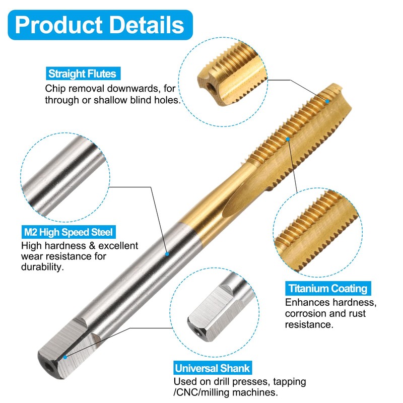 sourcing map Tap and Drill Bit Set, 1pcs M10 x