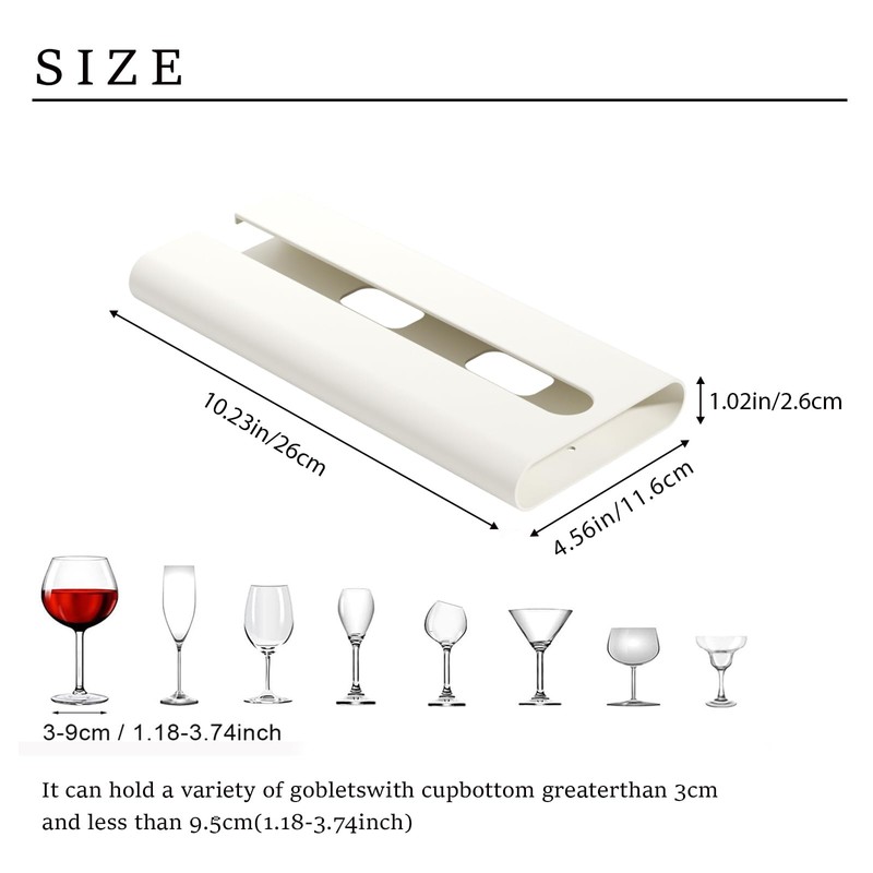 Vaisoeny 2Pack Wine Glass Holder - Under Cabinet, No Drilling