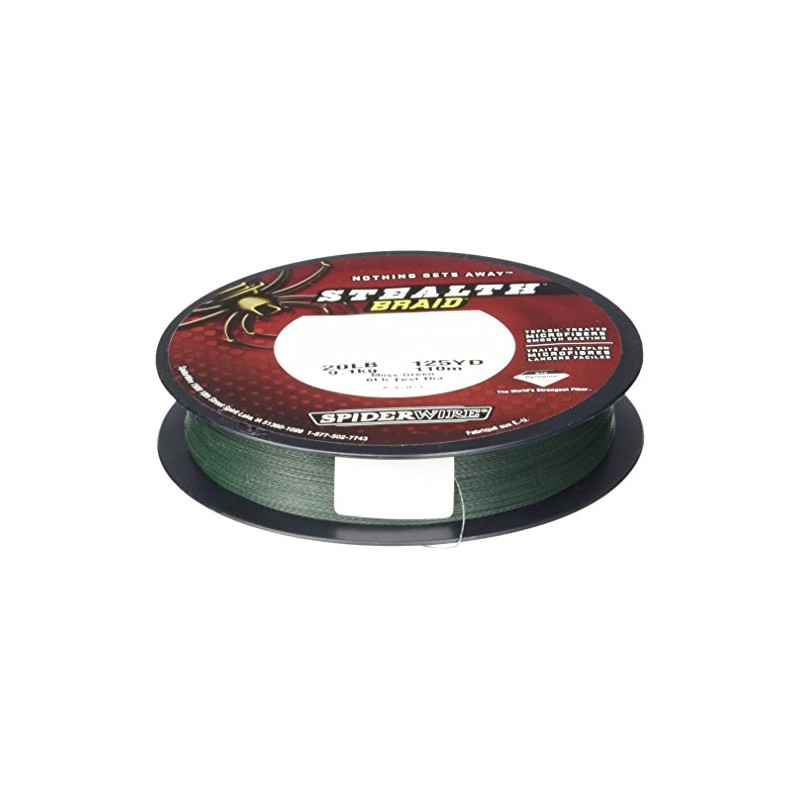 Spider STEALTH Linea Stealth Trenzada, 8 Lbs/125 Yds, 0.007", verde