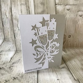 Wne Glass Metal Die Cuts, Party Festival Invitation Card Cutting Dies Cut Stencils for DIY Scrapbooking Photo Album Decorative Embossing Paper Dies for Card Making Templated