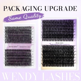 Lash Clusters Wispy Individual Lashes Fluffy Thick Volume Eyelash Clusters DIY False Eyelashes D Curl Cluster Eyelash Extensions Comfortable Lash Extension for Beginners by WENDY LASHES(30/40-D-1620)