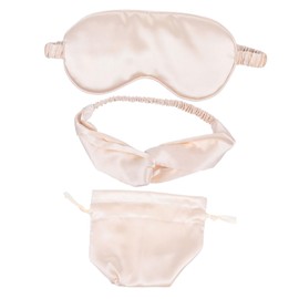 Baluue 1set Artificial Silk Eye Mask Hairband and Comfortable Sleep Mask Light Blocking and Eye for Travel Yoga and Everyday Use