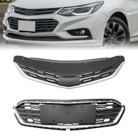 JHRISE Front Bumper Upper and Lower Honeycomb Mesh Grille For Chevy Malibu L/LS/LT Upper Lower Grill 2016 2017 2018 (Malibu)
