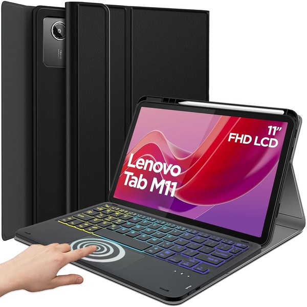 DKAHOEE Backlit Touchpad Keyboard Case for Lenovo Tab M11 11