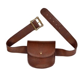 W WIDMANN MILANO Party Fashion 09836 - Belt with Bag in Leather Look, Brown, Medieval Accessory, Costume, Carnival, Theme Party
