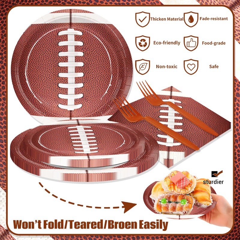 96pcs Football Party Plates Napkin Football Party Supplies American Rugby