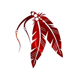 Native Feathers Decal Vinyl Sticker Auto Car Truck Wall Laptop | Red Holographic | 4" x 5.5"