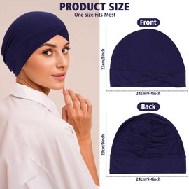 XEPST 4 PCS Hijab Undercap for Women, Islamic Muslim Under Hijab Cap Cross Turban Underscarf Solid Color Undercap Bonnet Inner Head Scarf Head Wraps Hair Turbans for Women Chemo Headwear Sleep Cap