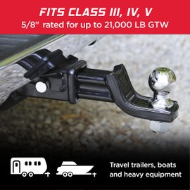 TOWSMART Steel Barrel Style Trailer Hitch Lock, 5/8 in. Diameter Pin, Fits 2 in., 2-1/2 in. and 3 in. receivers