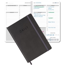 Fan&Ran Ultimate To Do List Notebook for Boosting Productivity and Organizing Tasks - Undated Daily Planner and Office Supplies for Women & Men, 5.5"x8.25", Grey