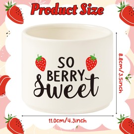 FoszaSzept Summer Candy Dish, Mini Ceramic Candy Bowl Tiered Tray Decor, Snack Serving Bowl Party Favor Desktop Wishes Accents Decoration for Party Birthday Home Kitchen Farmhouse （Strawberry）