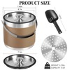 3Quart/3.2L Insulated Ice Bucket with Lid, Scoop, Leather Design Double