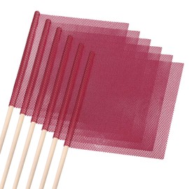 PATIKIL Safety Flags, 6 Pack 18x18 Inch Mesh Oversize Load Flags Wide Load Signs Warning Flags with 35.8" Wooden Dowel for Trucks Trailer Load Road Signs Red