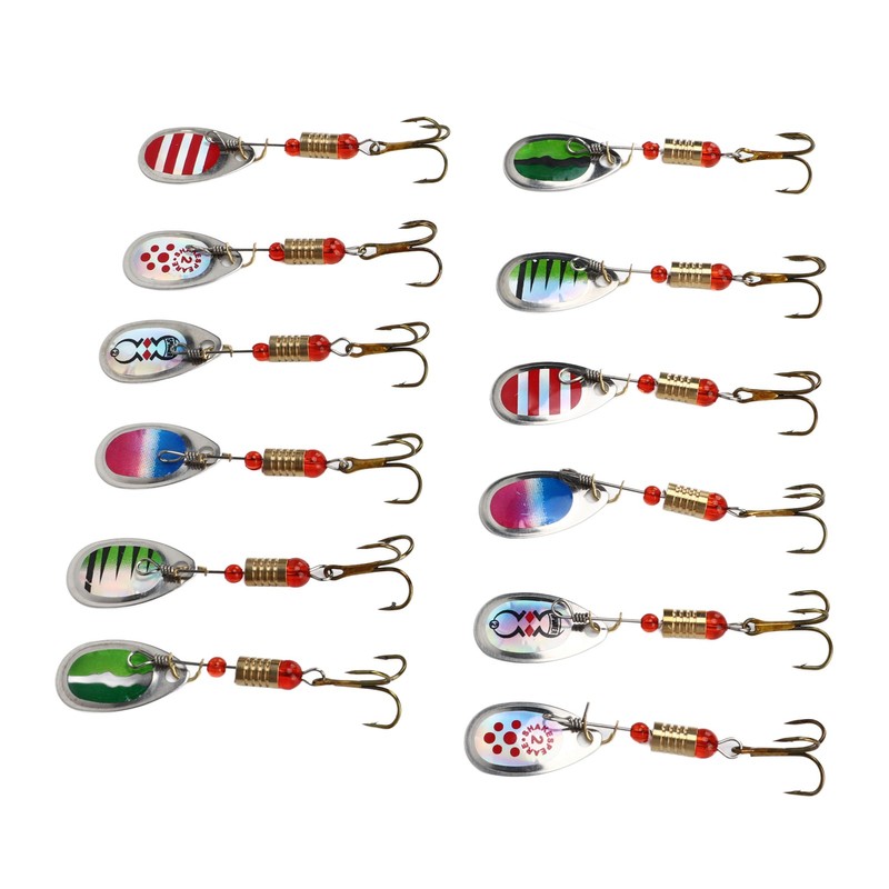 12Pcs Trout Lure Flashing Sequin Efficient Stainless Steel Bass Fishing